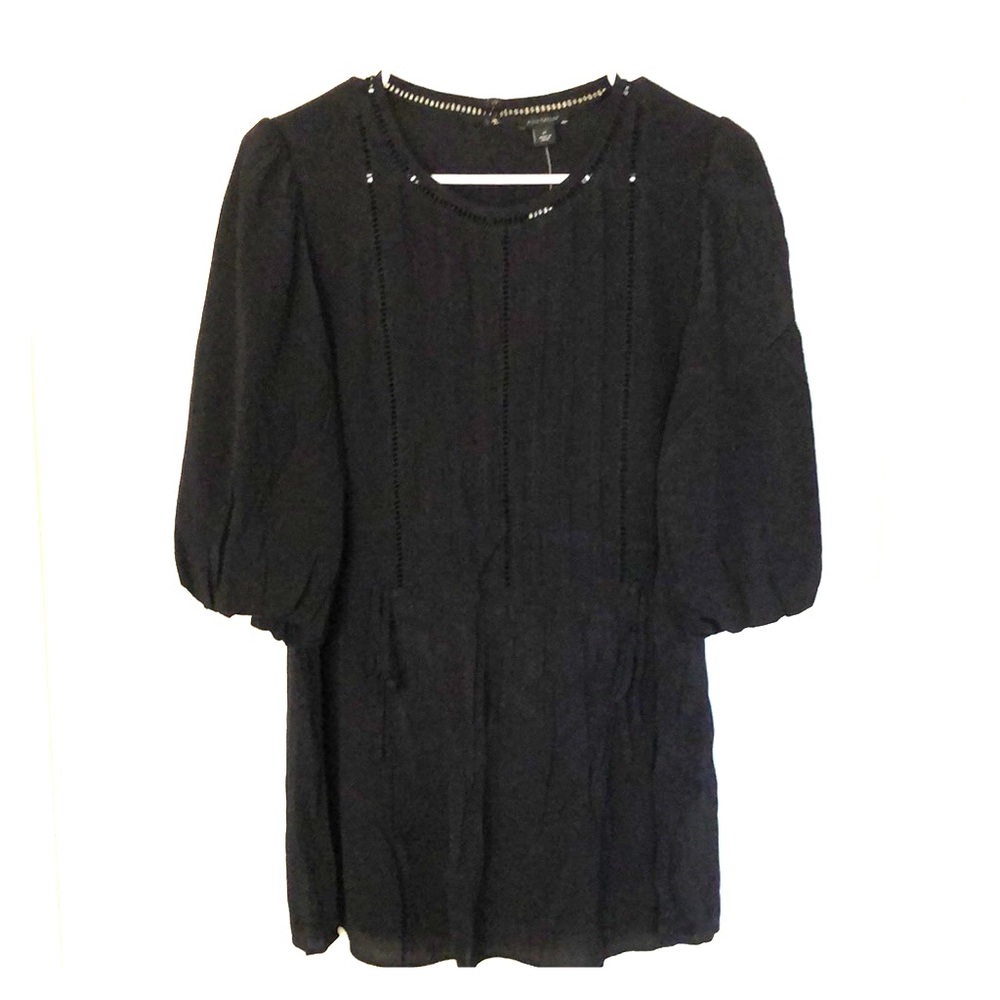 Ann Taylor Rayon 3/4 Bubble Sleeve Blouse